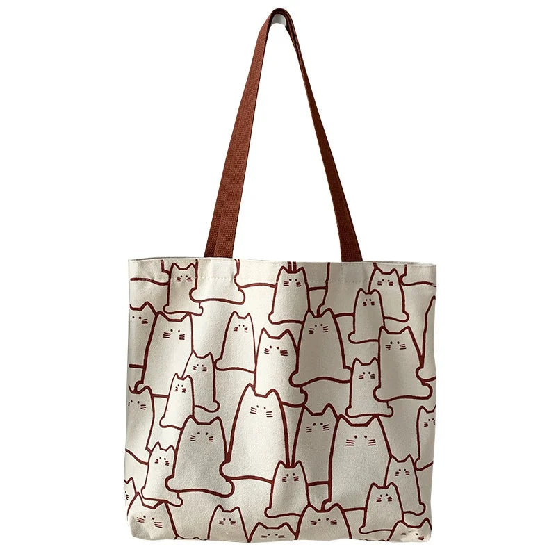 Guiding Millennials' Canvas Tote Bag with Zipper - Japanese Designer Bag