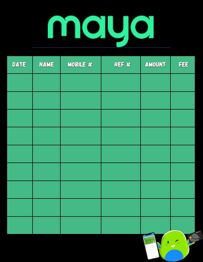 Maya Transaction Paymaya / Maya Transaction Record Book – Guiding Millennials